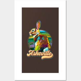 Retro Asheville Rabbit by Robert Phelps Posters and Art